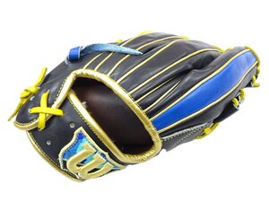 ウィルソン Wilson 軟式 グラブ グローブ 野球 ブラック/ブルー レザー 右投げ