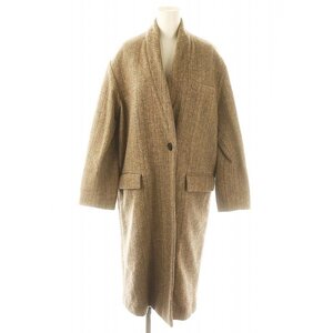 イザベル マラン エトワール ISABEL MARANT ETOILE Taupe Henlo Coat ロングコート ヘリンボーン ウール 34 XXS ベージュ /KO ■OS