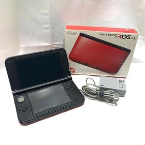 【動作品】 ☆ ニンテンドー 3DS LL 本体 SPR-001 レッド/ブラック ☆ 通電・動作確認済み／初期化済み／Nintendo／任天堂／箱付