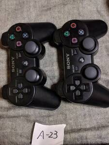 PS3 ワイヤレスコントローラ DUALSHOCK3 ブラック CECHZC2J ２つ 分解掃除と動作確認済み A23