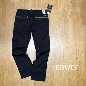 【未使用】EDWIN /XV ZIP TROUSERS /エドウィン /メンズ34 ロングパンツ ボトムス ストレッチ ブラック 無地 カジュアル 7,000円の品