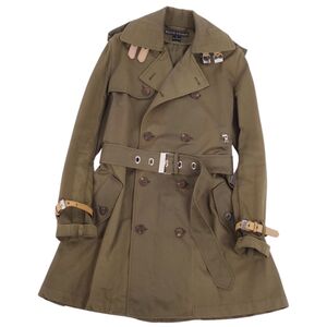 ラルフローレン RALPH LAUREN コート トレンチコート 芯なし 無地 コットン アウター レディース 2 カーキグリーン cf08me-rm11f11190