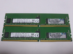 メモリ サーバーパソコン用 SK hynix DDR4-2400 (PC4-19200) ECC Registered 16GBx2枚 合計32GB 起動確認済です HMA82GR7AFR4N-UH