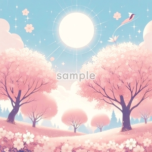 A3 350dpi 桜シンプル 01 オリジナル絵イラスト著作権フリー画像素材 38P Cherry blossoms 01 Original picture image material