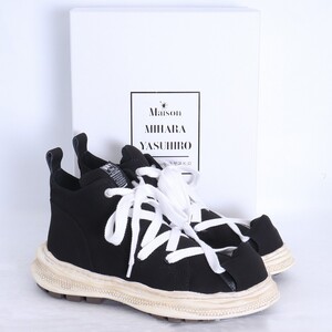 未使用 MAISON MIHARA YASUHIRO× BEAUTY BEAST ROLL-TOE STAINING SHOES サイズ43 ブラック bbmy-02001 メゾンミハラヤスヒロ