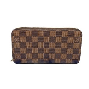 ルイヴィトン 長財布 N41661 ジッピーウォレット ダミエ ラウンドファスナー LOUIS VUITTON ブラウン ユニセックス 中古