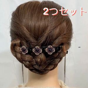 2本セット 前髪ヘアクリップ サイドブロークヘア クローバーのヘアクリップ 四つ葉のクローバーのヘアピン 前髪クリップ バネ ヘアピン