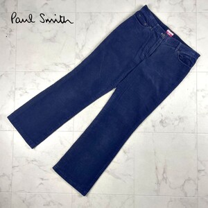 Paul Smith JEANS ポールスミスジーンズ コーデュロイセミフレアパンツ コットン ボトムス レディース 紺 ネイビー サイズ40*HC857