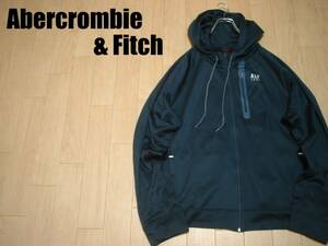 Abercrombie & FitchアクティブジャージジップパーカーXXLネイビー正規ACTIVEアバクロンビー&フィッチ2XLハイテクフーデッドジャケット