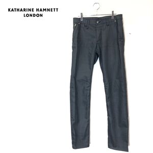 1I2479-F-N◆ KATHARINE HAMNETT キャサリンハムネット パンツ ボトムス ◆ sizeM コットン ポリエステル ブラック 古着 メンズ