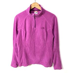 ■ 女性用 THE NORTH FACE ノースフェイス ハーフジップ POLARTEC フリース プルオーバー ピンクパープル M 古着 インナーフリース ■