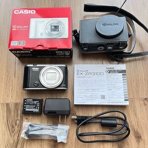 CASIO カシオ EXILIM EX-ZR3100 カバー付 コンパクトデジタルカメラ デジカメ コンデジ 中古 美品 動作確認 バッテリー充電器 エクシリム