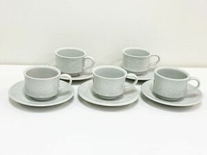 砥部焼 とべ カップ&ソーサー コーヒーカップ ティーカップ 花柄 茶器 食器 5客セット