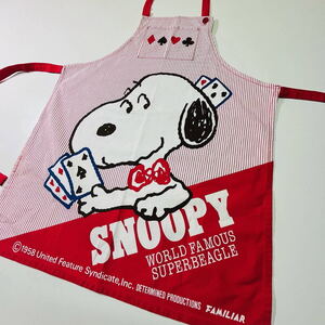 ★SNOOPY×familiar★スヌーピー×ファミリア 子供 エプロン★トランプ/夏休み