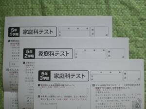 3249　小学５年生　家庭科　東京書籍　家庭科テスト　３枚　解答のみ　現物送付無　データ送信のみ