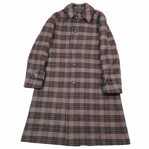 ユナイテッドアローズ UNITED ARROWS UASB W/FACE O/CHK BAL オンブレチェック バルカラーコート ロング アウター S ブラウン系/3 メンズ