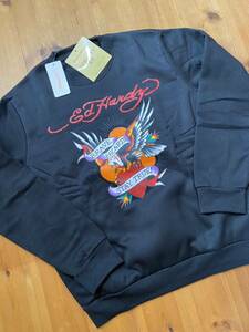 ★ ED HARDY エドハーディー　トレーナー　スウェット　裏起毛　L 黒　鷲　1363