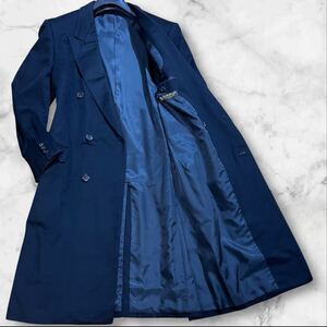 Loro Piana100%カシミヤ!!!XL相当!!!艶感MAX生地!!!チェスターコート ダブル ピュアカシミア メンズ ブラック ロロピアーナ 着丈115