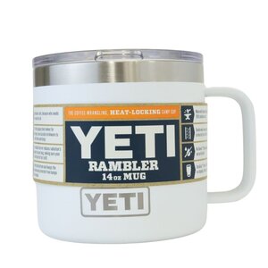 102823k4 展示未使用品 YETI イエティ RAMBLER 14oz MUG ホワイト 蓋付き マグカップ アウトドア キャンプ用品