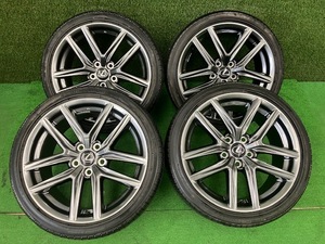 大阪1029KS1☆レクサスIS純正アルミホイール 18x8J/8.5J 5H/114.3 BS TURANZA 225/40R18 255/35R18 ラジアル 18インチ 4本 売切!