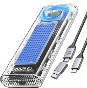 ORICO M.2 SSD 外付けケース 40Gbps 工具不要 USB4 NVMe M.2 SSDケース ファン内蔵の透明Thunderbolt 4