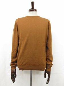 HH超美品【ジョンスメドレー JOHN SMEDLEY】 ハイゲージ ウール クルーネックニット セーター 長袖 (メンズ) sizeM ブラウン系■5MN4994■