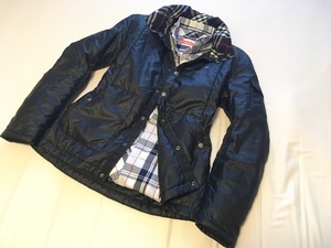 ▼バーバリーブラックレーベル▽ BURBERRY BLACK LABEL▼ブラックチェック×ブラック　中綿　ブルゾン　ナイト刺繍入　サイズM