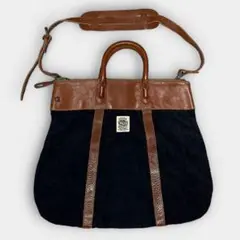 【希少】RRL LEATHER DENIM BAG デニム レザー