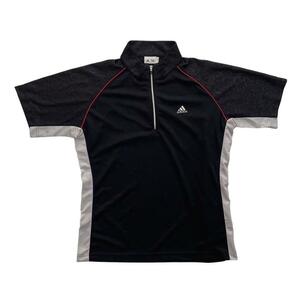 adidas アディダス 襟付き半袖シャツ 黒 トレーニングウェア ゴルフ