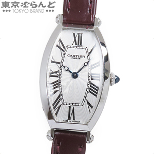 101740530 カルティエ CARTIER トノー SM W1533651 シルバー Pt950 アリゲーターレザー K18WG プラチナ無垢 腕時計 レディース 手巻式