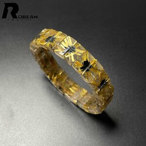 上級EU製 定価23万円★ROBEAN・太陽花タイチンルチルバングル★黄金針水晶 ゴールド ブレスレット パワーストーン 13.2*7.5*4.7mm M1226846