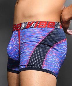 即決新品 92323-VibeBox-S アンドリュー クリスチャン Andrew Christian Vibe Sports Mesh Boxer 紺色系 現品表記サイズ S