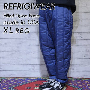 USA製 リフリッジウェア レフリッジウェア REFRIGIWEAR キルティング中綿 リップストップナイロンパンツ XLARGE REG ネイビー 紺 20202498