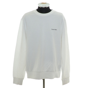 〇524202 Calvin Klein カルバンクライン ○トレーナー 23AW マイクロロゴスウェットシャツ K109926 サイズL 定価22000円 メンズ ホワイト