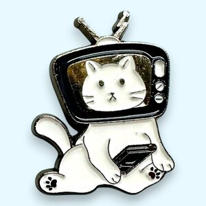 テレビネコ ねこ 猫 ピン ピンバッジ バッジ ポスト投函