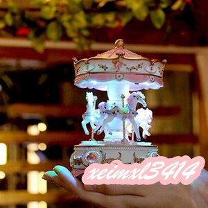 ロマンティック♪ メリーゴーランドのオルゴール かわいい 姫 プリンセス インテリア 置物 装飾DJ1753