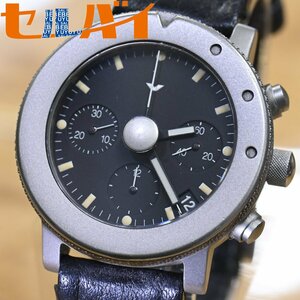 本物 極上品 Ventura Design 極希少 Titanium V-matic Chronograph メンズウォッチ 男性用自動巻腕時計 純正ベルト 尾錠 ヴェントゥーラ