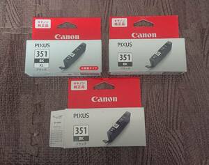 【送料無料】 未使用新品 Canon キヤノン 純正 インクカートリッジ PIXUS BCI-351XL BCI-351 bk 3個セット ブラック 黒