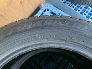 引き取り可能 ダンロップ グラントレック PT3 235/55R18 製造年数19.21年 残溝約5.9 7.8㎜ 2本セット MADE IN JAPAN