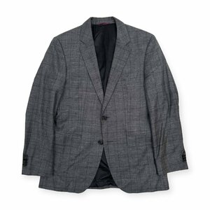 HUGO BOSS ヒューゴボス LANIFICIO TESSE BIELLA社製 チェック テーラードジャケット ブレザー サイドベンツ IT46A/メンズ