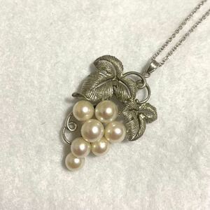 MIKIMOTO ミキモト SILVER 本真珠 パールネックレス パールペンダント 925 ぶどう