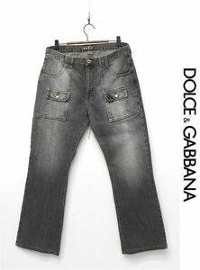 B368/DOLCE&GABBANA BASIC デニム ジーンズ パンツ DJAZZ ジップフライ 50 XL 黒 大きいサイズ