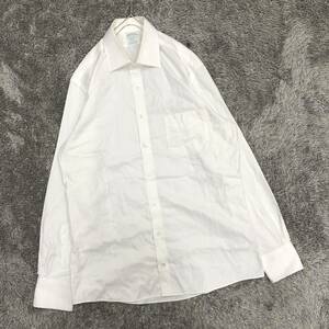 Brooks Brothers ブルックスブラザーズ ドレスシャツ 長袖シャツ サイズ15-32 ホワイト 白 無地 コットン メンズ トップス 最落なし（G20）