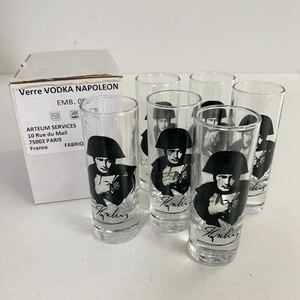 未使用品 ガラス グラス ショットグラス Verre VODKA NAPOLEON ウォッカ ナポレオン 6個セット まとめて France フランス 箱付き