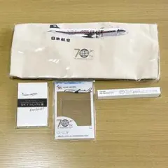 JAL 限定商品セット　バッグ　ボールペン　メモ帳　アクリルスタンド　70周年