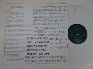 独LP/Diether De La Motte Spielt, Liest Und Singt Eigene Klavierwerke, Hortheaterstucke /Disco-Center/DC 331800