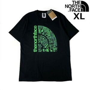 1円～!売切!【正規新品】THE NORTH FACE◆S/S JUMBO HALF DOME TEE 半袖 Tシャツ US限定 ビッグハーフドーム 男女兼用(XL)黒 総柄180902-15