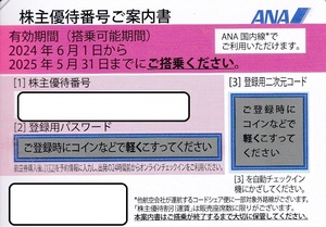  即決♪ 残り1枚　全日空 ＡＮＡ 株主優待 2025年5月末期限 