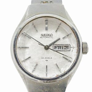 セイコー SEIKO AUTOMATIC 23JEWELS 腕時計 オートマチック 自動巻き 3針 カレンダー シルバー 白文字盤 23石 2205-0630