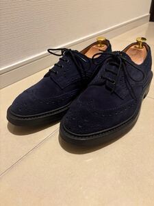 Tricker’s COUNTRY BOURTON カントリーバートン ウイングチップ シューズ UK7.5 紺 ネイビー navy カントリーシューズ トリッカーズ